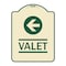 Signmission Designer Series Valet Left Arrow, Tan & Green Heavy-Gauge Aluminum Sign, 24" x 18", TG-1824-22771 A-DES-TG-1824-22771 - alternate 1